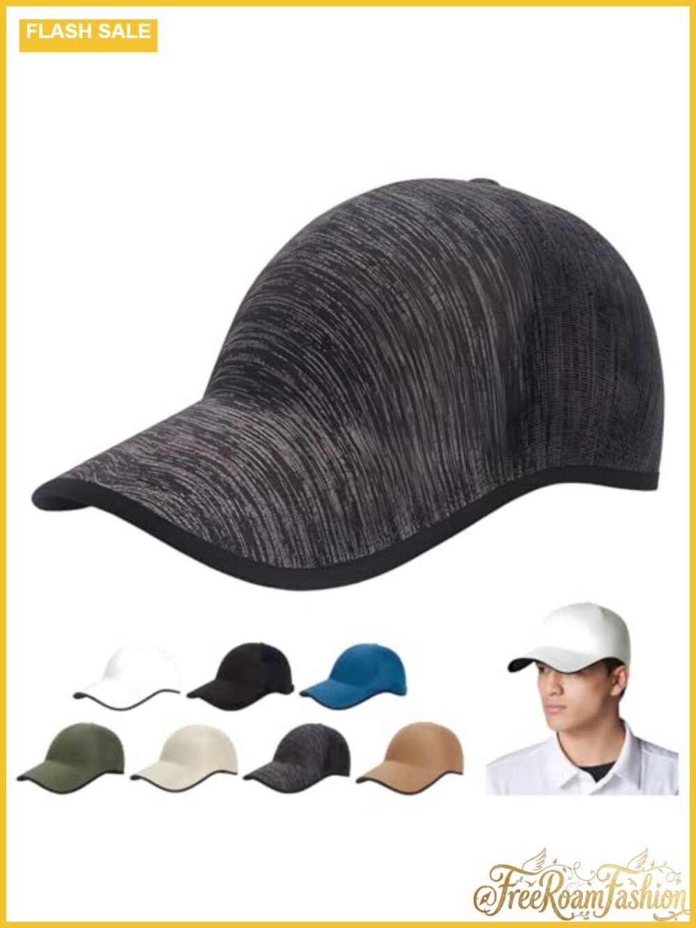 Seamless Baseball Cap Breathable Quick-Drying Adjustable Hat Men Women
